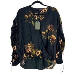 All Saints Preslie Avifauna Top Black US 10 New $215